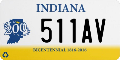 IN license plate 511AV