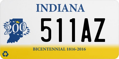 IN license plate 511AZ