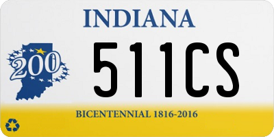 IN license plate 511CS