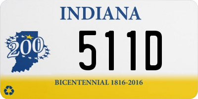 IN license plate 511D