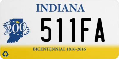 IN license plate 511FA