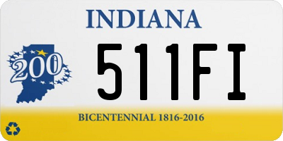 IN license plate 511FI