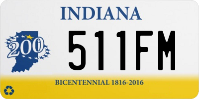 IN license plate 511FM
