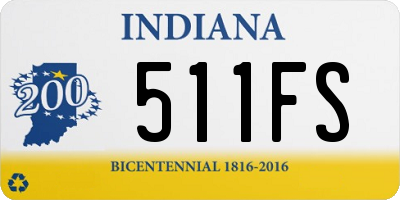 IN license plate 511FS