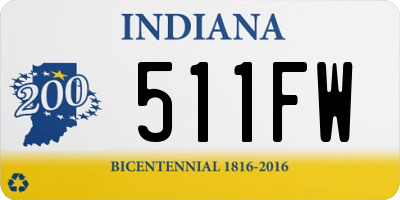 IN license plate 511FW