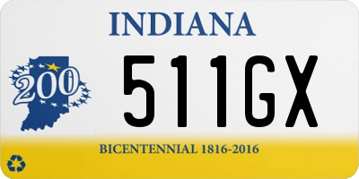 IN license plate 511GX