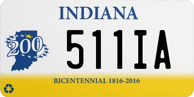 IN license plate 511IA