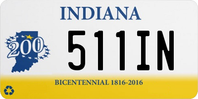 IN license plate 511IN