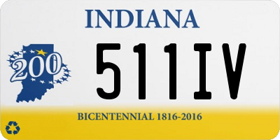 IN license plate 511IV