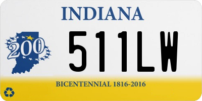 IN license plate 511LW