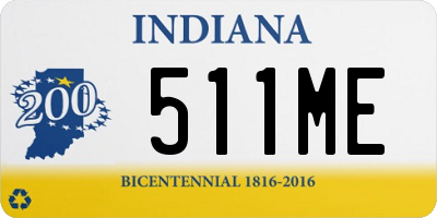 IN license plate 511ME