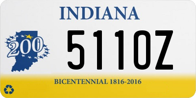 IN license plate 511OZ