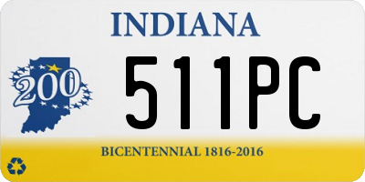 IN license plate 511PC