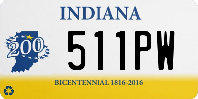 IN license plate 511PW