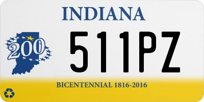 IN license plate 511PZ