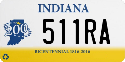 IN license plate 511RA