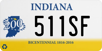 IN license plate 511SF