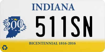 IN license plate 511SN