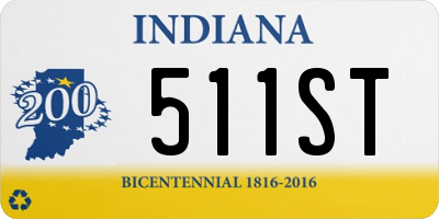 IN license plate 511ST