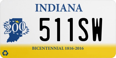 IN license plate 511SW