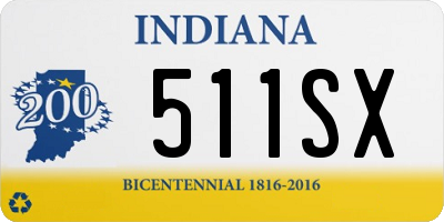 IN license plate 511SX