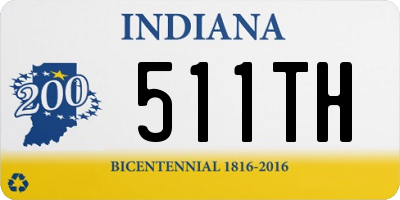 IN license plate 511TH