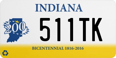 IN license plate 511TK