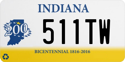 IN license plate 511TW