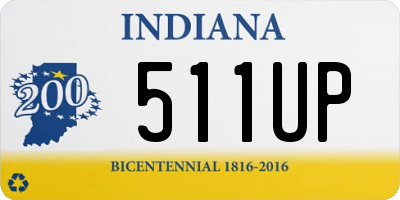 IN license plate 511UP
