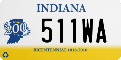 IN license plate 511WA