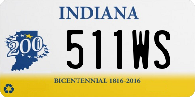 IN license plate 511WS
