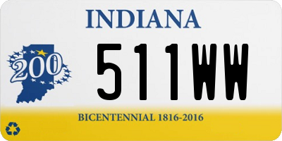 IN license plate 511WW
