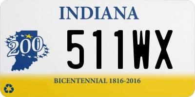 IN license plate 511WX