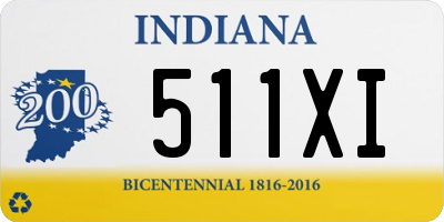 IN license plate 511XI