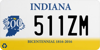 IN license plate 511ZM