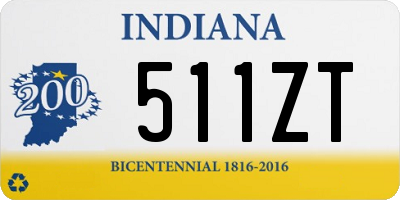 IN license plate 511ZT