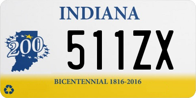 IN license plate 511ZX