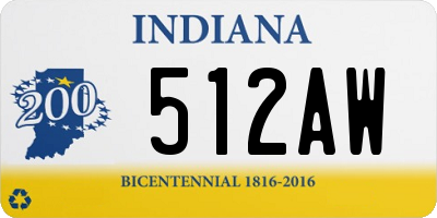 IN license plate 512AW