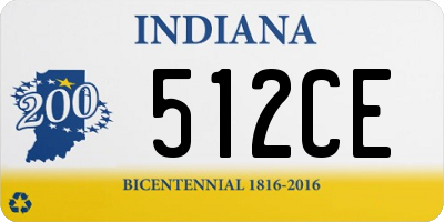 IN license plate 512CE