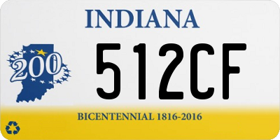 IN license plate 512CF