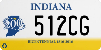 IN license plate 512CG