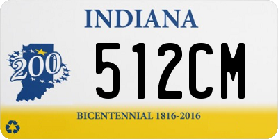 IN license plate 512CM