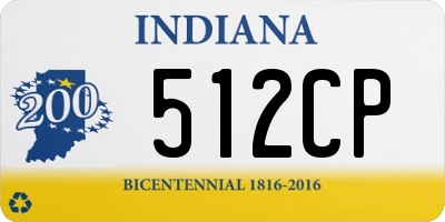 IN license plate 512CP