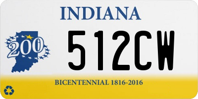 IN license plate 512CW