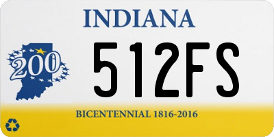 IN license plate 512FS