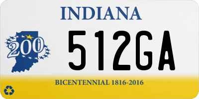 IN license plate 512GA