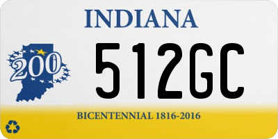 IN license plate 512GC