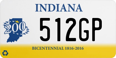 IN license plate 512GP