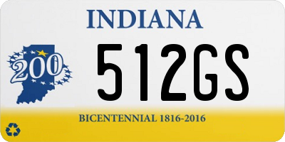 IN license plate 512GS