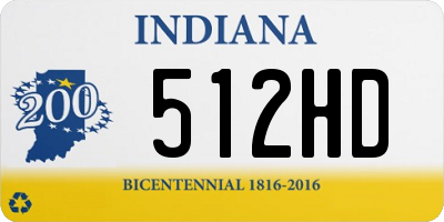 IN license plate 512HD
